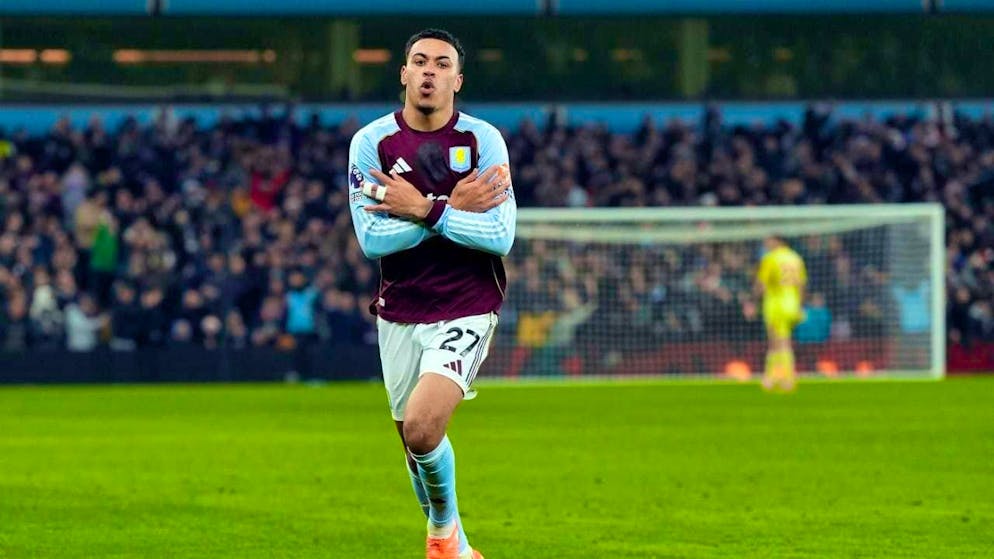 Morgan Rogers scored twice against Manchester United