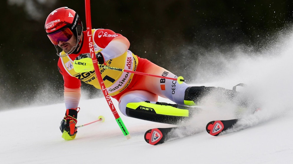 Loïc Meillard figure sur le podium provisoire après la 1re manche du slalom Coupe du monde d’Alta Badia.