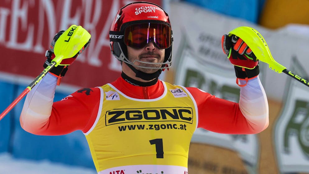 Loïc Meillard fährt zum zweiten Mal in Folge aufs Slalom-Podest.