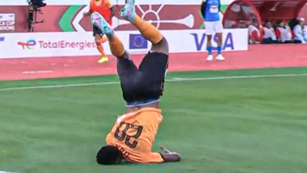 Failed backflip. Daka scores dramatic equalizer - and then lands on his neck