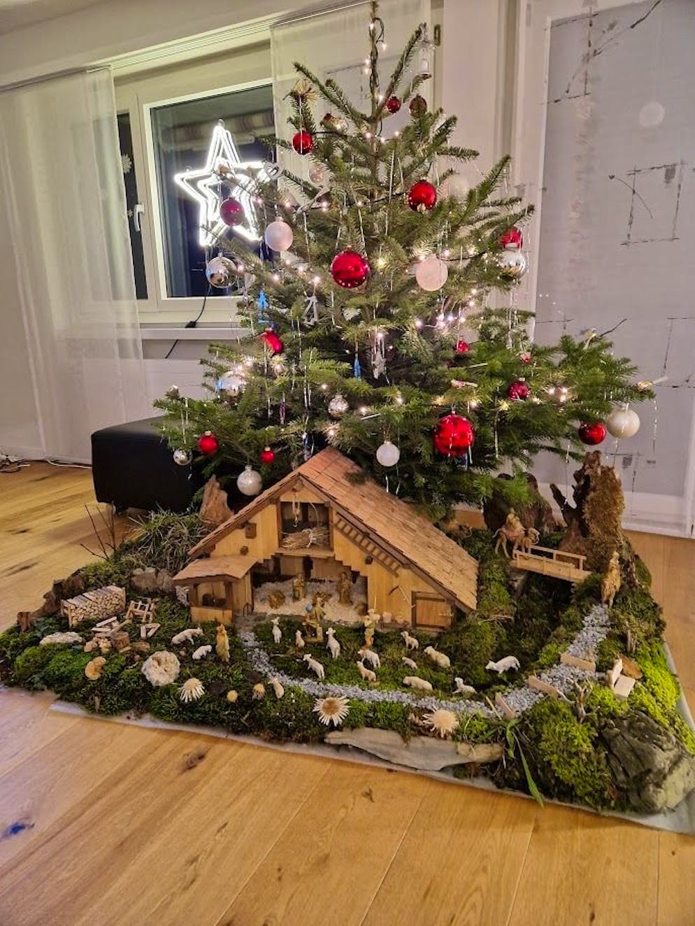 Weihnachtsbäume blue News Leser. Weihnachtsbaum mit Krippe in Schattdorf UR.