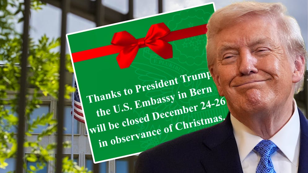 Hinweis sorgt für Schmunzler. US-Botschaft in Bern schliesst an Weihnachten und huldigt Trump dafür