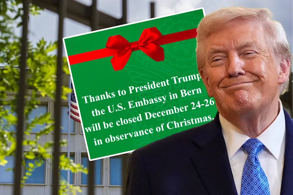 US Embassy in Bern closes at Christmas and pays tribute to Trump for it