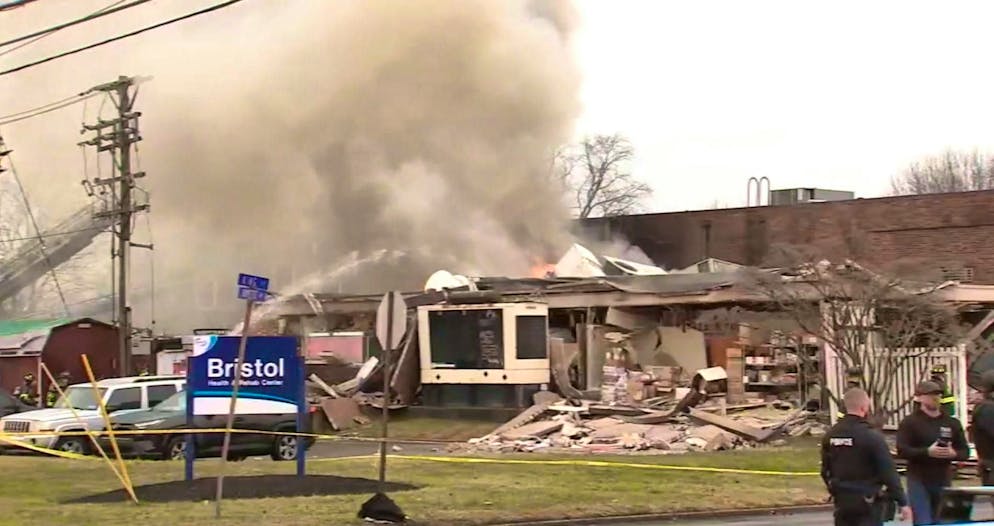 The retirement home after the explosion on Tuesday.