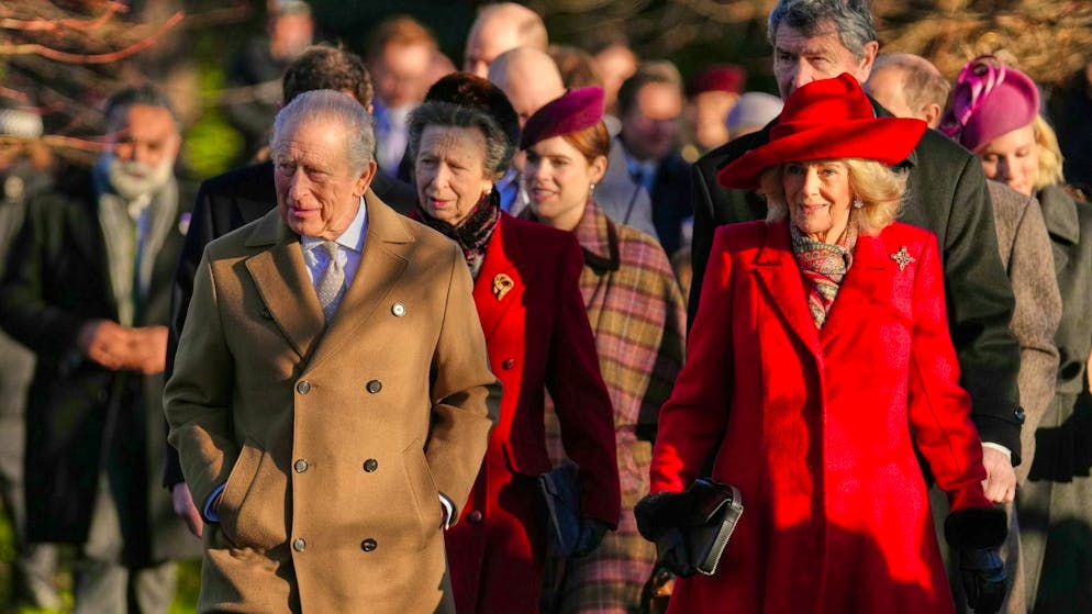 The royal family on the way to the Christmas service.