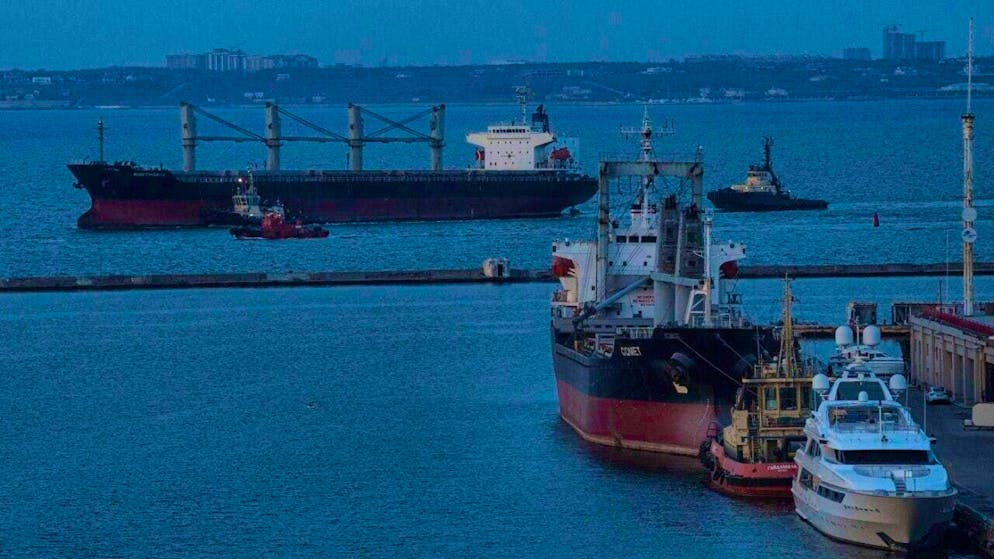 ARCHIVE - A ship in the port of Odessa. Photo: Evgeniy Maloletka/AP/dpa