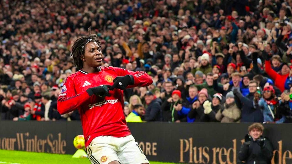 The only scorer on Boxing Day in the Premier League: Manchester United's Patrick Dorgu