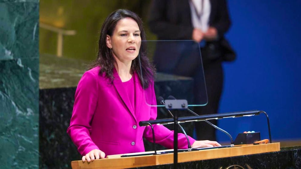 La presidente dell'assemblea generale delle Nazioni Unite Annalena Baerbock.