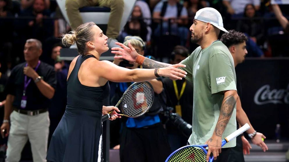 Exhibition. Kyrgios gives Sabalenka no chance in show match