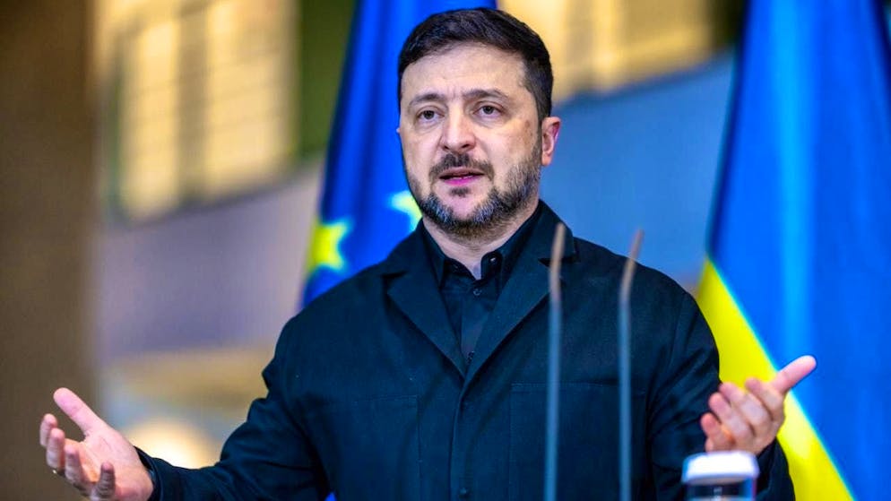ARCHIVE - Volodymyr Zelensky, President of Ukraine, takes part in a press conference. Photo: Michael Kappeler/dpa