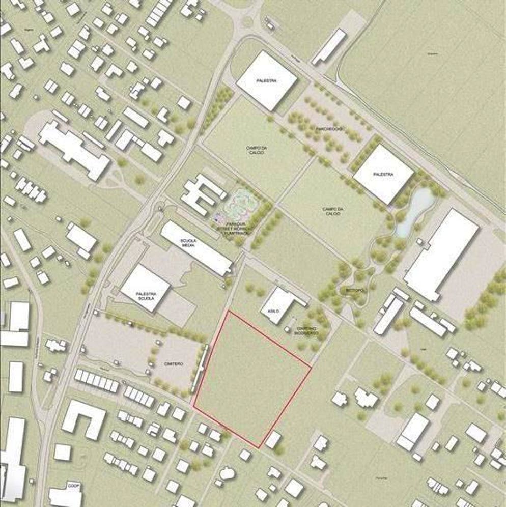 Planimetria dell'area del nuovo parco