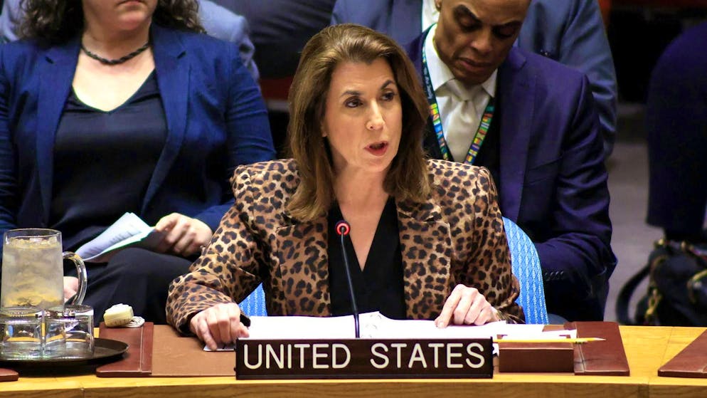 US Deputy Ambassador to the United Nations, Tammy Bruce, in New York on Monday.