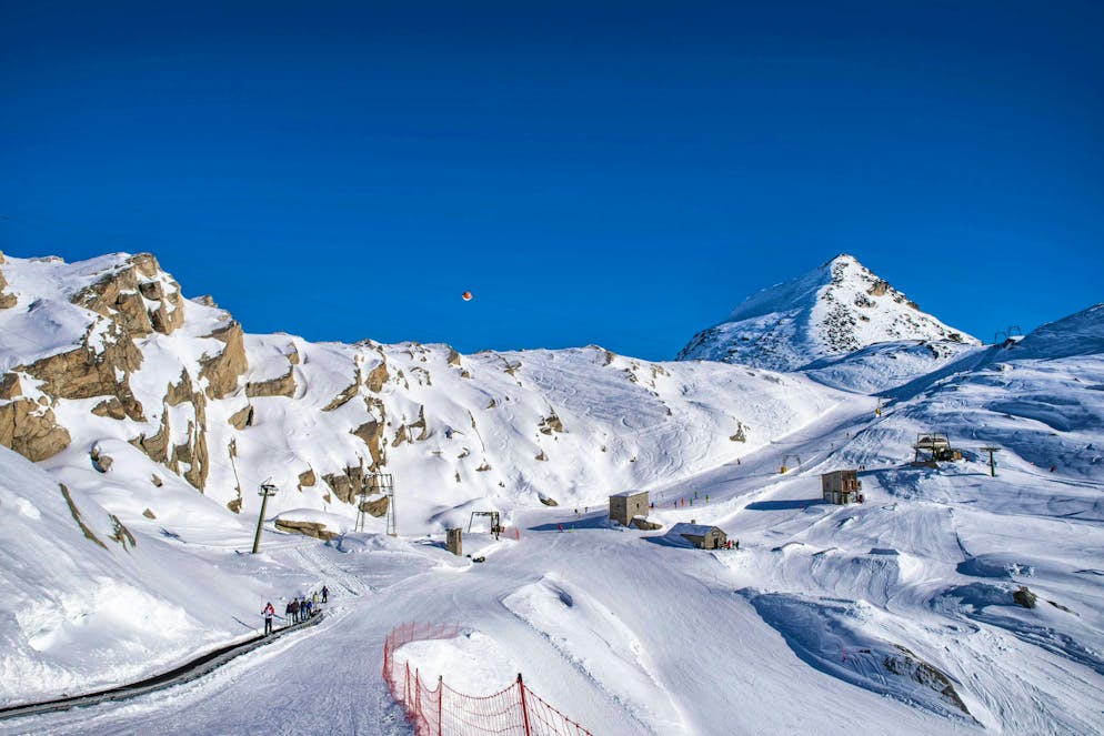 Ski slope in the Macugnaga ski resort.