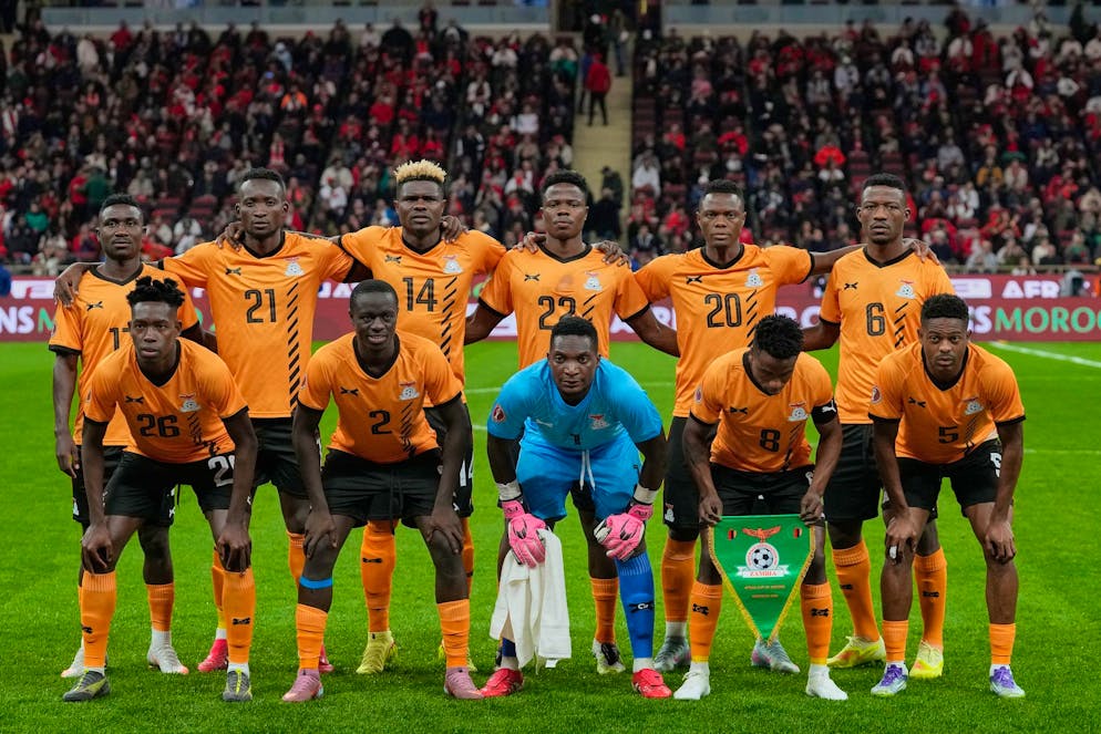 La nazionale dello Zambia, eliminata lunedì dalla Coppa d'Africa.