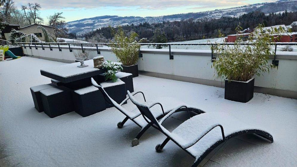 Schneefotos 2026. ... und Bremgarten AG gefallen.