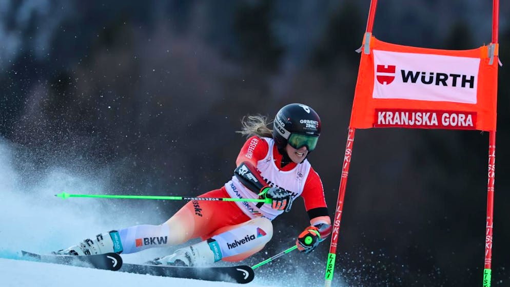 Camille Rast a signé le meilleur temps de la 1re manche à Kranjska Gora