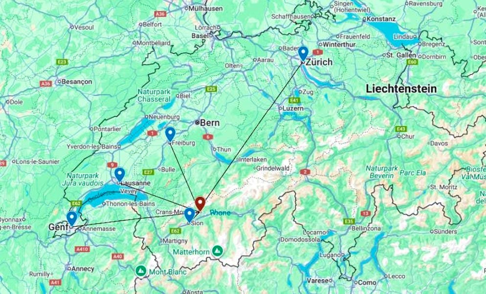 I pazienti sono stati portati a Sion, Zurigo, Ginevra, Berna, Friburgo e Losanna.