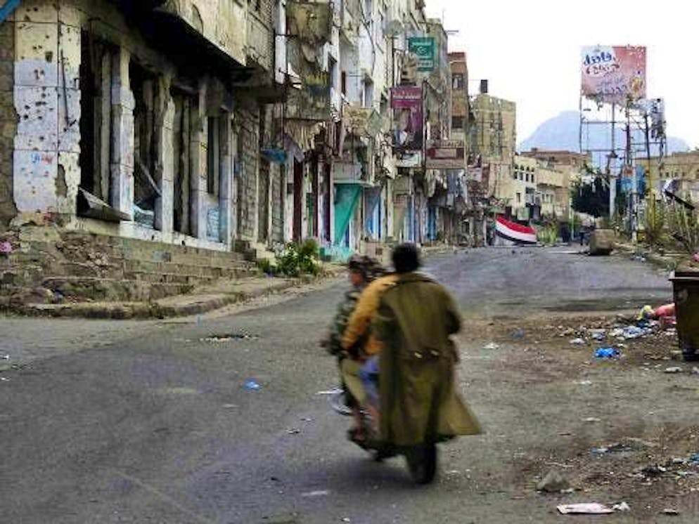 Destroyed street in Yemen. (Archive)
