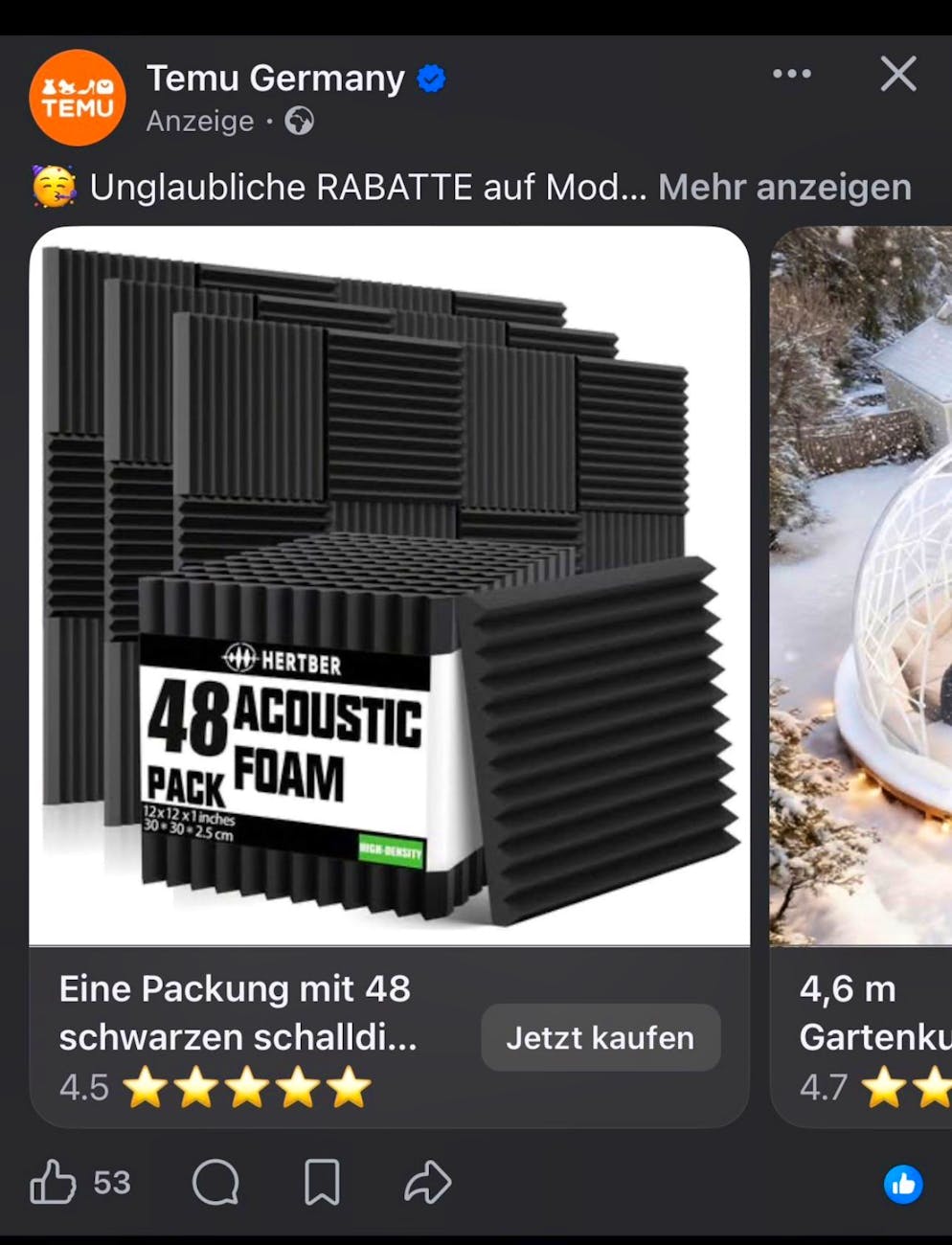 Die Temu-Werbung weckte Erinnerungen.