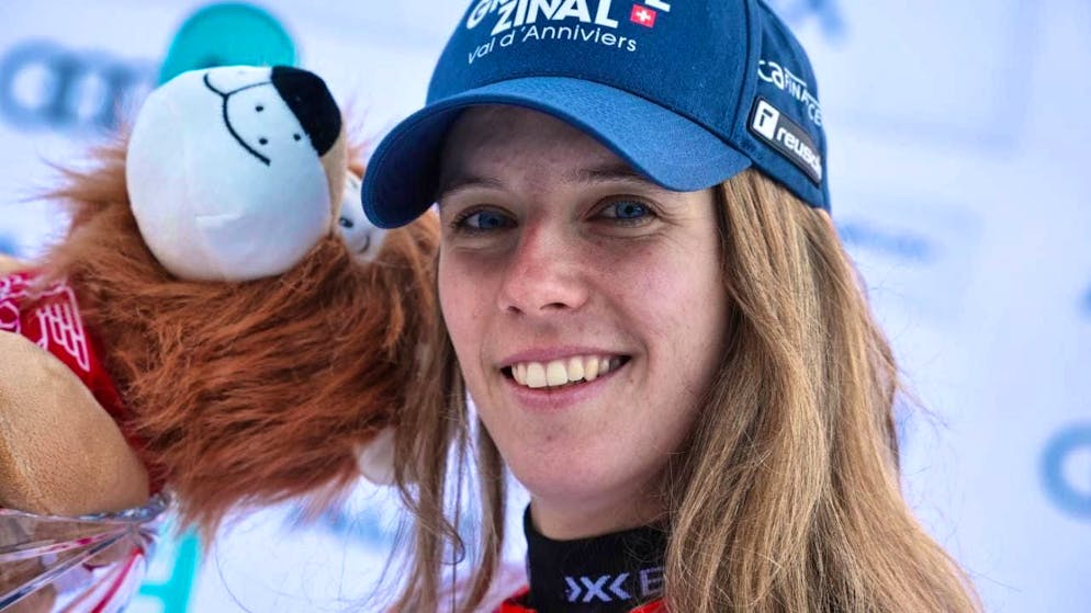One day after winning the giant slalom, Camille Rast also leads the slalom after the first run