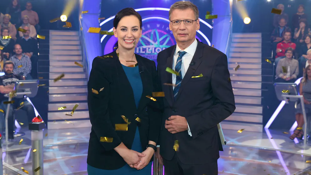 «Sie haben das taktisch sehr gut gemacht»: Moderator Günther Jauch lobte die Rekordgewinnerin Nadja Sidikjar nach ihrem Sieg bei bei «Wer wird Millionär?» im Jahr 2015.