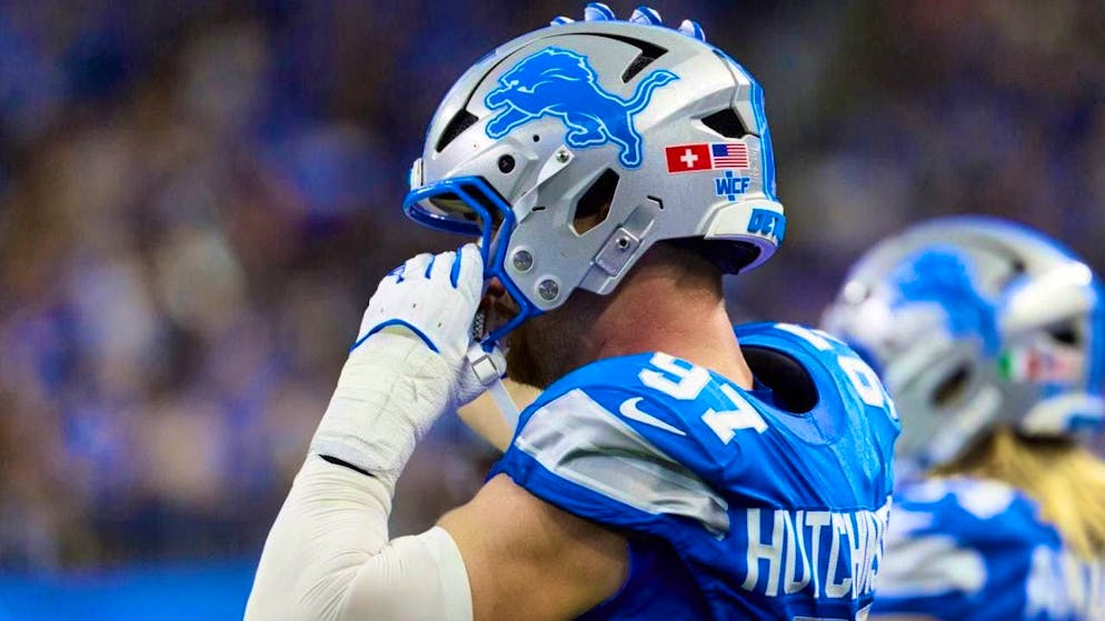 Aidan Hutchinson of the Detroit Lions ensures that Switzerland also appears in the NFL