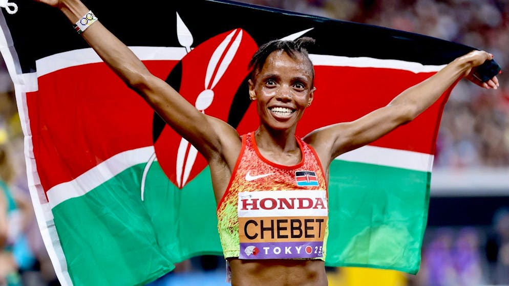 Beatrice Chebet, ici aux Mondiaux à Tokyo, fait une pause maternité en 2026.