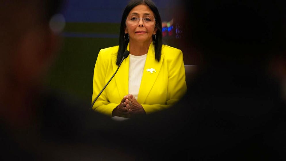 ARCHIV - Venezuelas gesch‰ftsf ̧hrende Pr‰sidentin Delcy RodrÌguez. Foto: Ariana Cubillos/AP/dpa/Archivbild