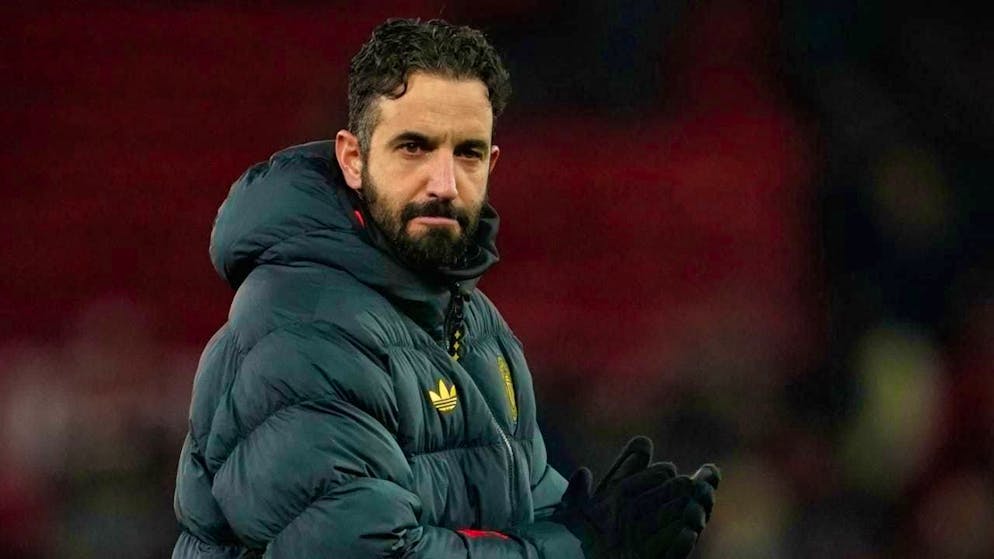 Grim face: Ruben Amorim doesn't like what he sees