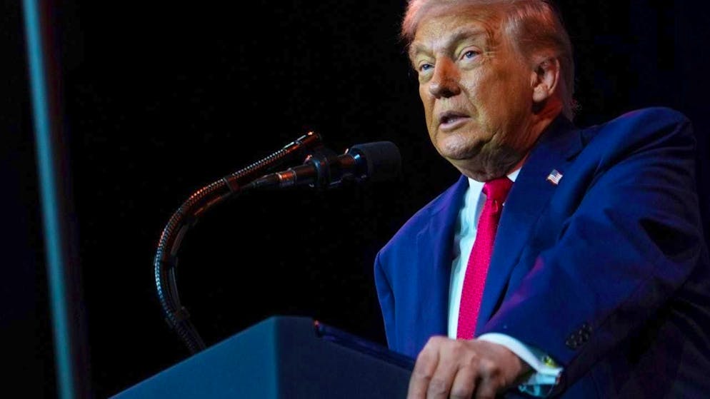 US President Donald Trump speaks during a closed-door meeting. Photo: Evan Vucci/AP/dpa