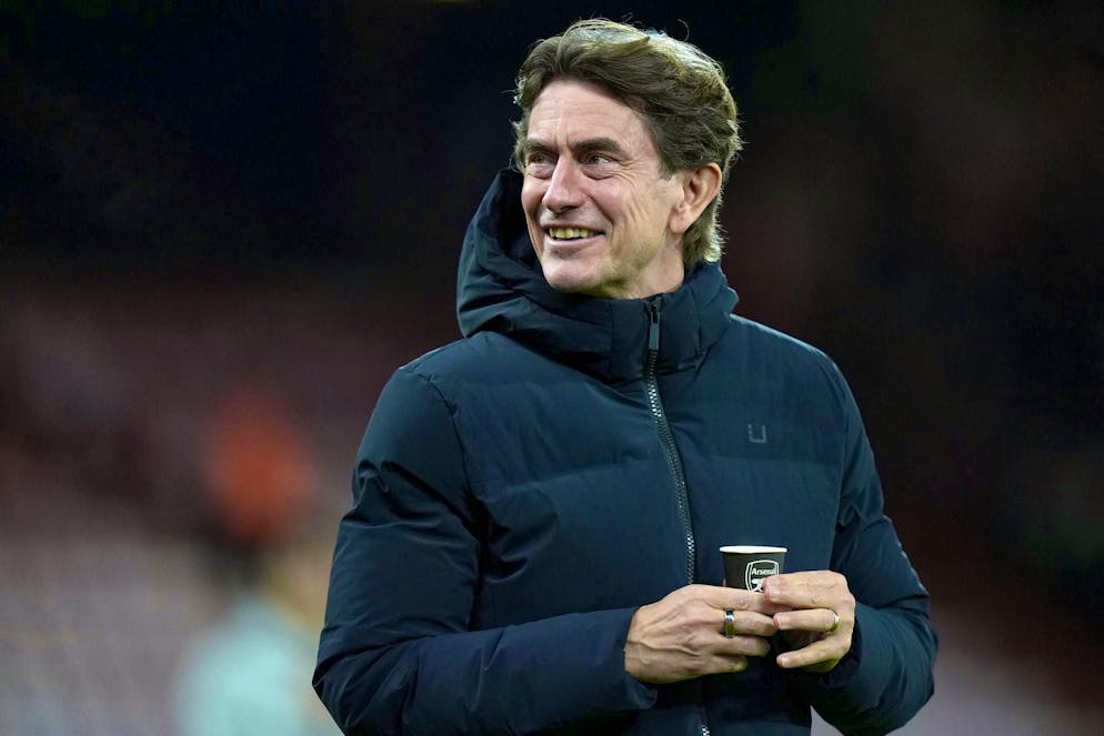 Criticized for a coffee mug with the Arsenal logo: Tottenham coach Thomas Frank.