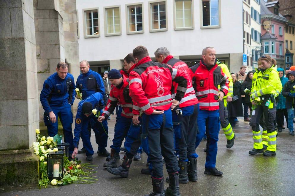Fraumünster commemorative event Crans-Montana. Rescue workers commemorate the dead of Crans-Montana at the Fraumünster in Zurich. 