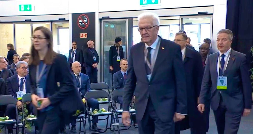 Sergio Mattarella arrives in Martigny. 
