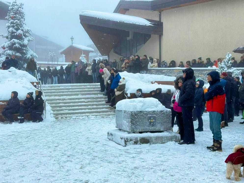 Spectators in Crans-Montana.