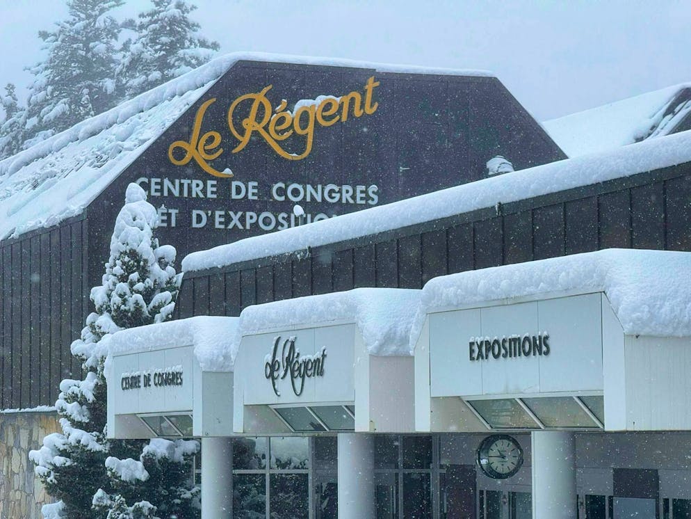 The congress center in Crans-Montana on Friday morning.