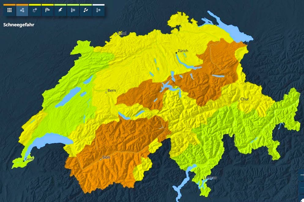 Danger level 3 now also applies in the foothills of the Alps. 