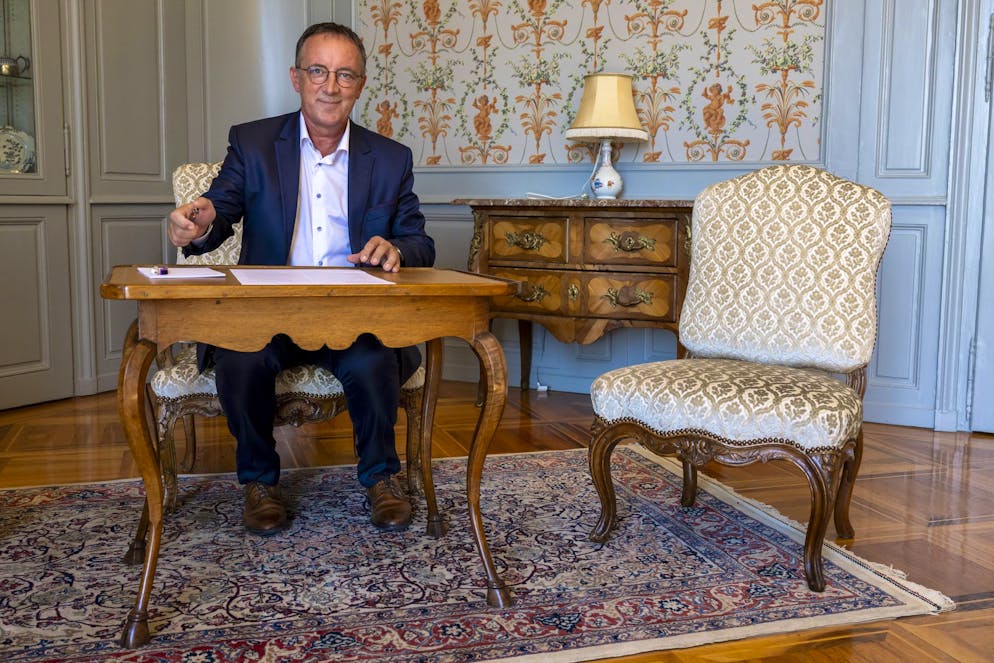 Philippe Demierre, conseiller d'Etat fribourgeois, lors de la première rencontre des ministres romandes et romands de l'égalité a été marquée par la signature d'une charte visant a renforcer la coopération intercantonale en matière d'égalité entre les femmes et les hommes, le vendredi 15 septembre 2023.