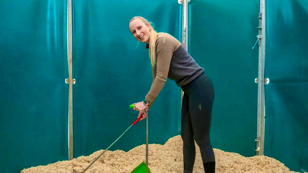 Kiki Rogerson puts dressage in the spotlight at CHI Basel - Gallery. Stable work is also part of the job