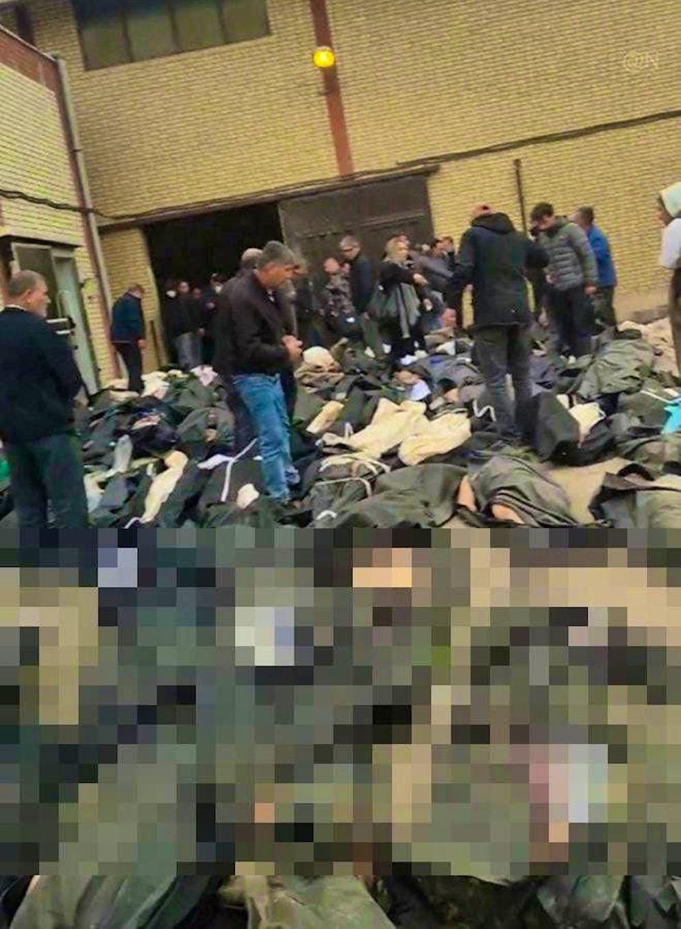 Body bags everywhere: this photo is circulating on X.