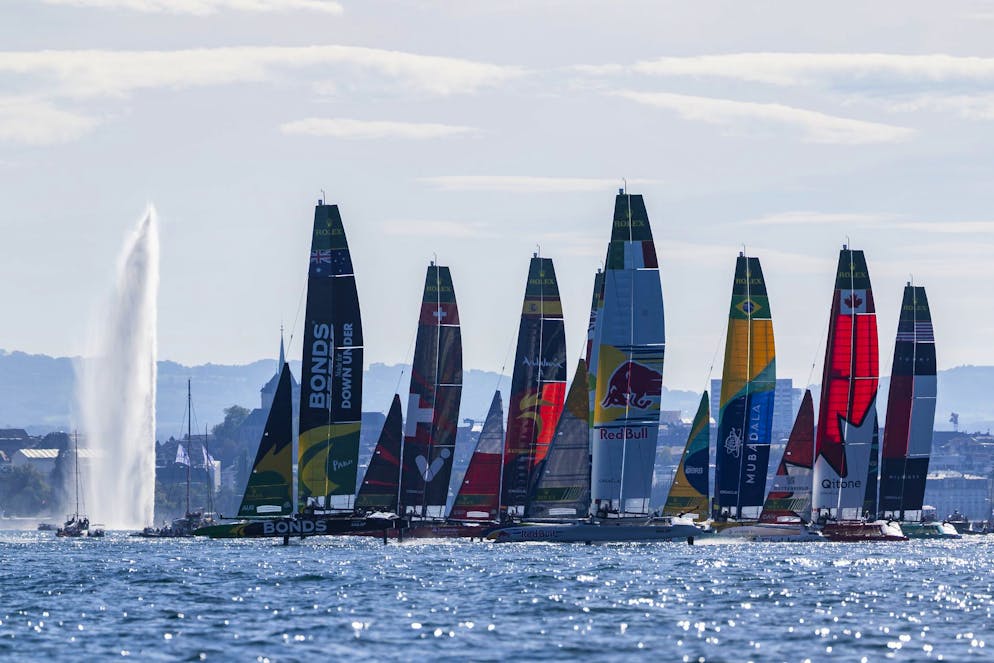 Die besten Segler der Welt kämpfen auf dem Genfersee um den Sieg.