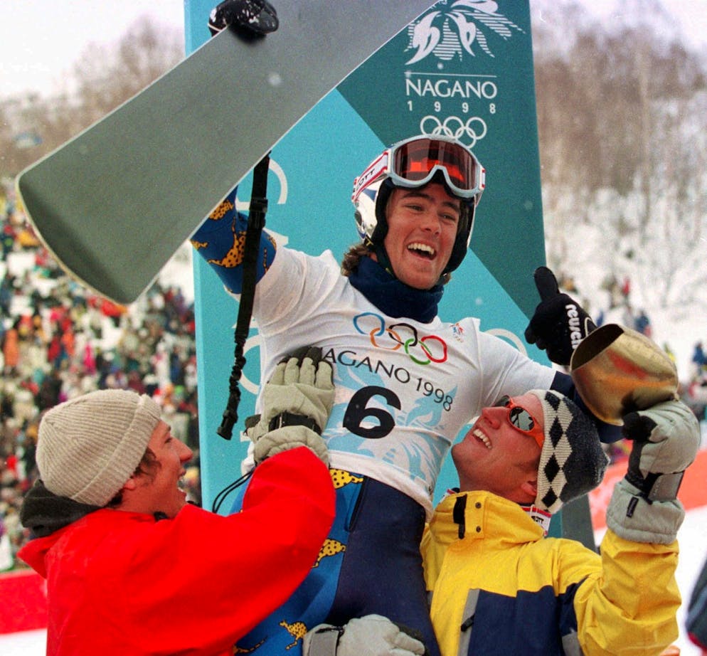 Grosse Erfolge Ueli Kestenholz. Als erster Schweizer Snowboarder gewann er damit eine olympische Medaille