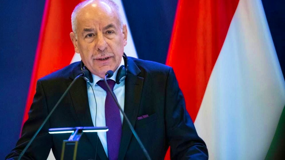 ARCHIVE - Tamás Sulyok (Fidesz), President of Hungary, speaks on the occasion of the 35th anniversary of the Pan-European Picnic. Photo: Sebastian Christoph Gollnow/dpa