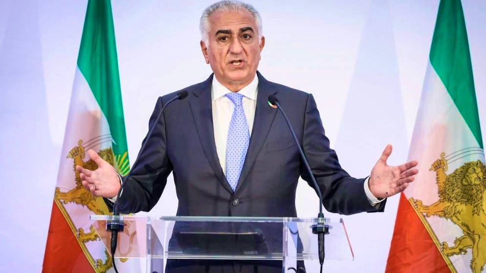 ARCHIVE - Reza Pahlavi, the son of the ousted Iranian Shah Mohammad Reza Pahlavi, speaks during a press conference. Photo: Thomas Padilla/AP/dpa