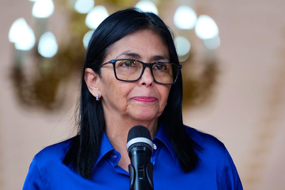 Il presidente venezuelano ad interim Delcy Rodriguez 