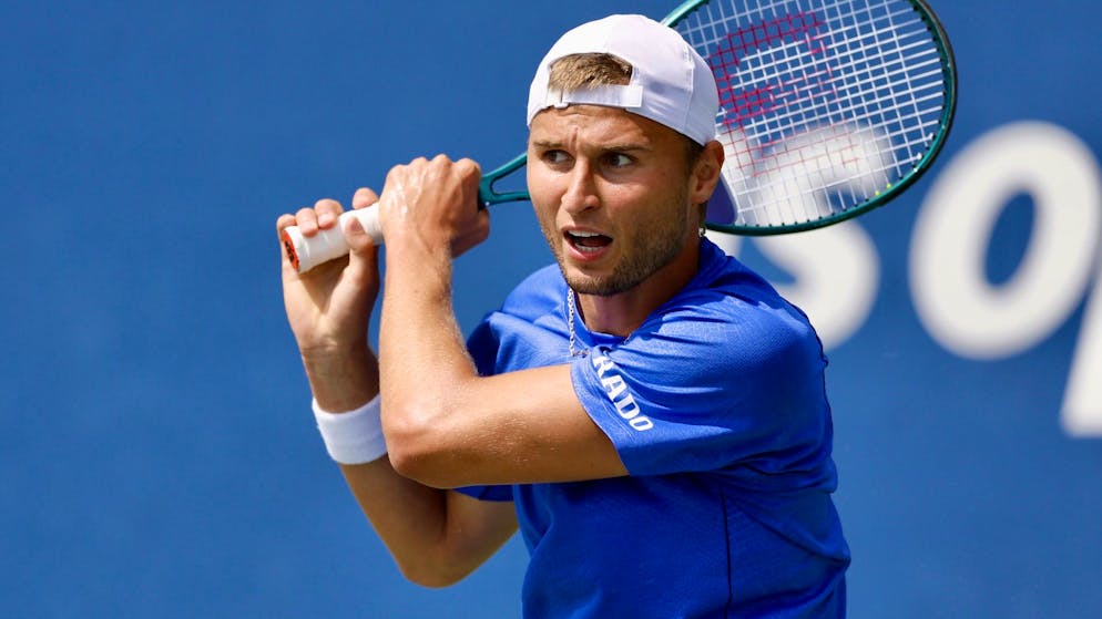 Leandro Riedi n'est pas parvenu à capitaliser sur le gain du premier set lors du 2e tour des qualifications pour l'Open d'Australie. (Archives)