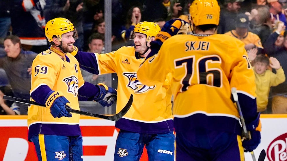 NHL. En feu, Roman Josi joue à nouveau les héros avec Nashville