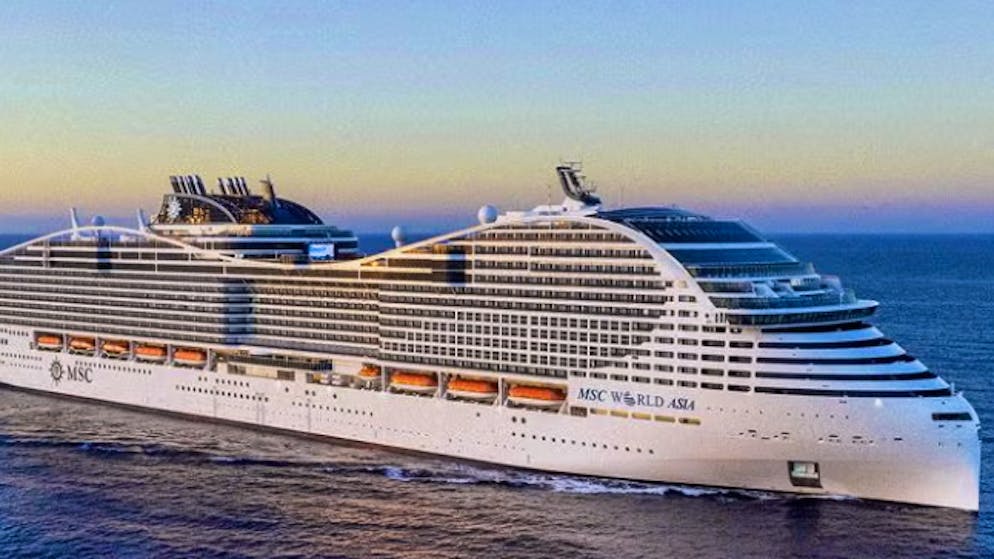 Die Gäste auf der «MSC World Asia» erwartet ein spektakulärer Aquapark mit Rutschen, Schaukeln und weiteren Attraktionen.