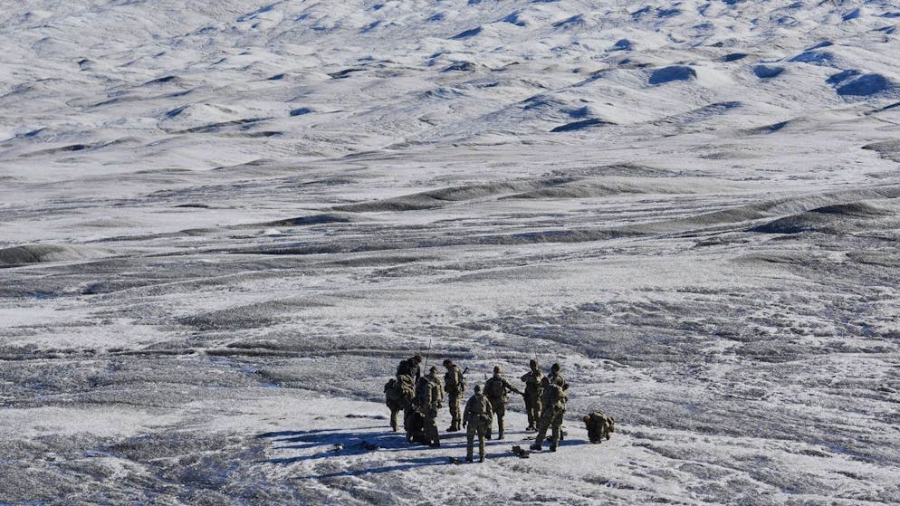 Dänische Soldaten bei einer Militärübung in Grönland mit Truppen aus anderen europäischen Mitgliedstaaten. (17. September 2025)