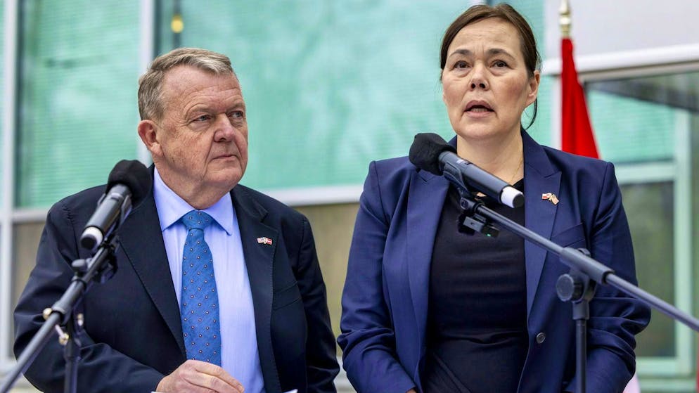 German Armed Forces fly to Greenland - how will Trump react? - Gallery. Danish Foreign Minister Lars Løkke Rasmussen and Vivian Motzfeldt, who is responsible for Greenland's foreign affairs, after the meeting with the US government in Washington on Wednesday.