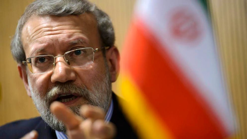 Ali Larijani, qui in una foto del 2014, è stato sanzionato in quanto "ha coordinato la risposta alle proteste per conto della Guida Suprema iraniana" Ali Khamenei.